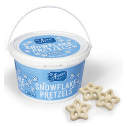 White Snowflake Pretzel Pails 12/14.5oz