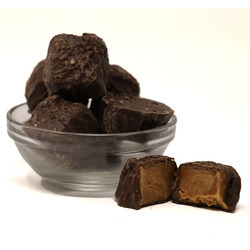 Dark Chocolate Vanilla Caramels with Sea Salt 5lb