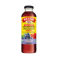Organic Apple Cider Vinegar Drinks, Concord Grape-Hibiscus (Glass)12/16oz
