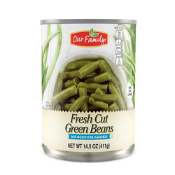 Cut Green Beans, No Sodium Added 12/15.25oz