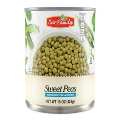 Sweet Peas, No Sodium Added 12/15oz