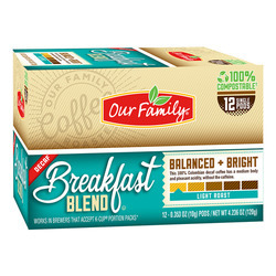 K-Cups Breakfast Blend Decaf Coffee 6/12ct