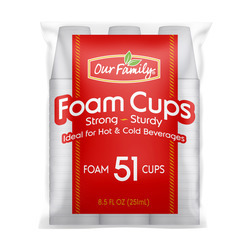 Foam Cups 8oz 12/51ct