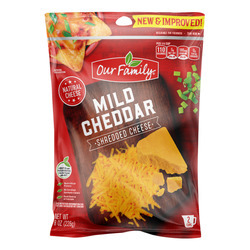 Shredded Mild Cheddar Cheese 12/8oz