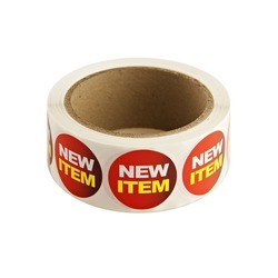 Red "New Item" Labels 500ct