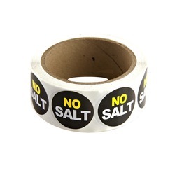 Black "No Salt" Labels 500ct