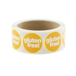Gold "gluten free!" Labels 500ct